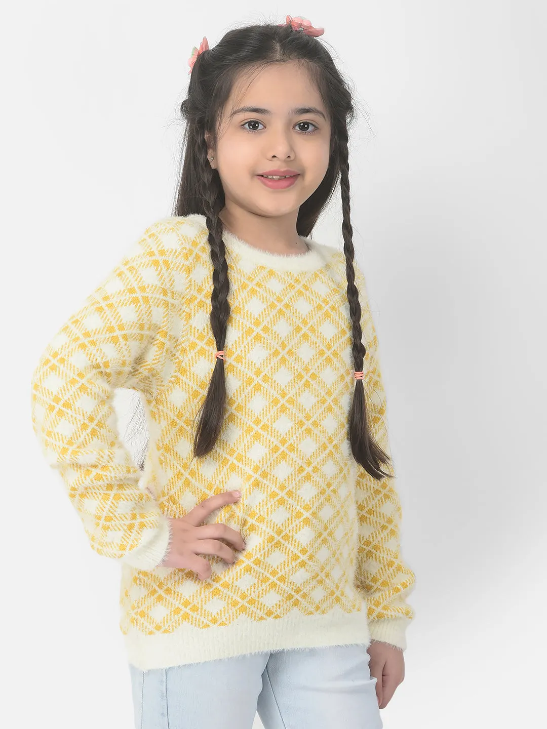 Mustard Yellow Checkered Sweater