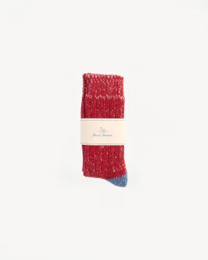 MW72.3102 - Extra Fine Merino Wool Socks - Red, Nature Melange