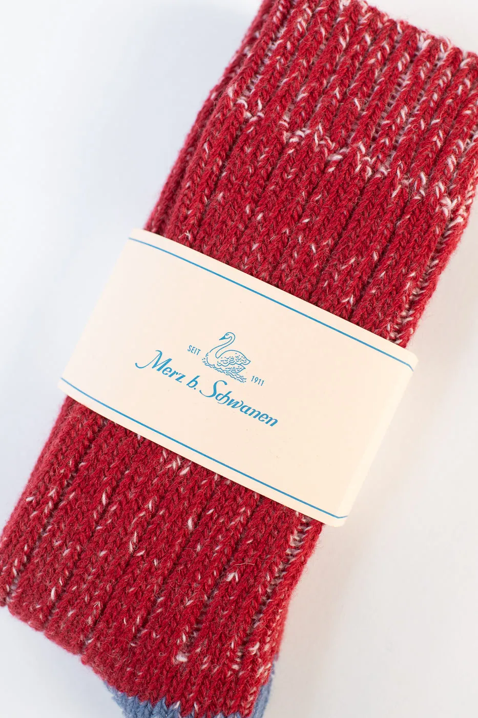 MW72.3102 - Extra Fine Merino Wool Socks - Red, Nature Melange