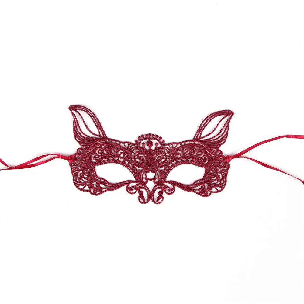 New Black & Red Lace Halter Babydoll Showing Nipples