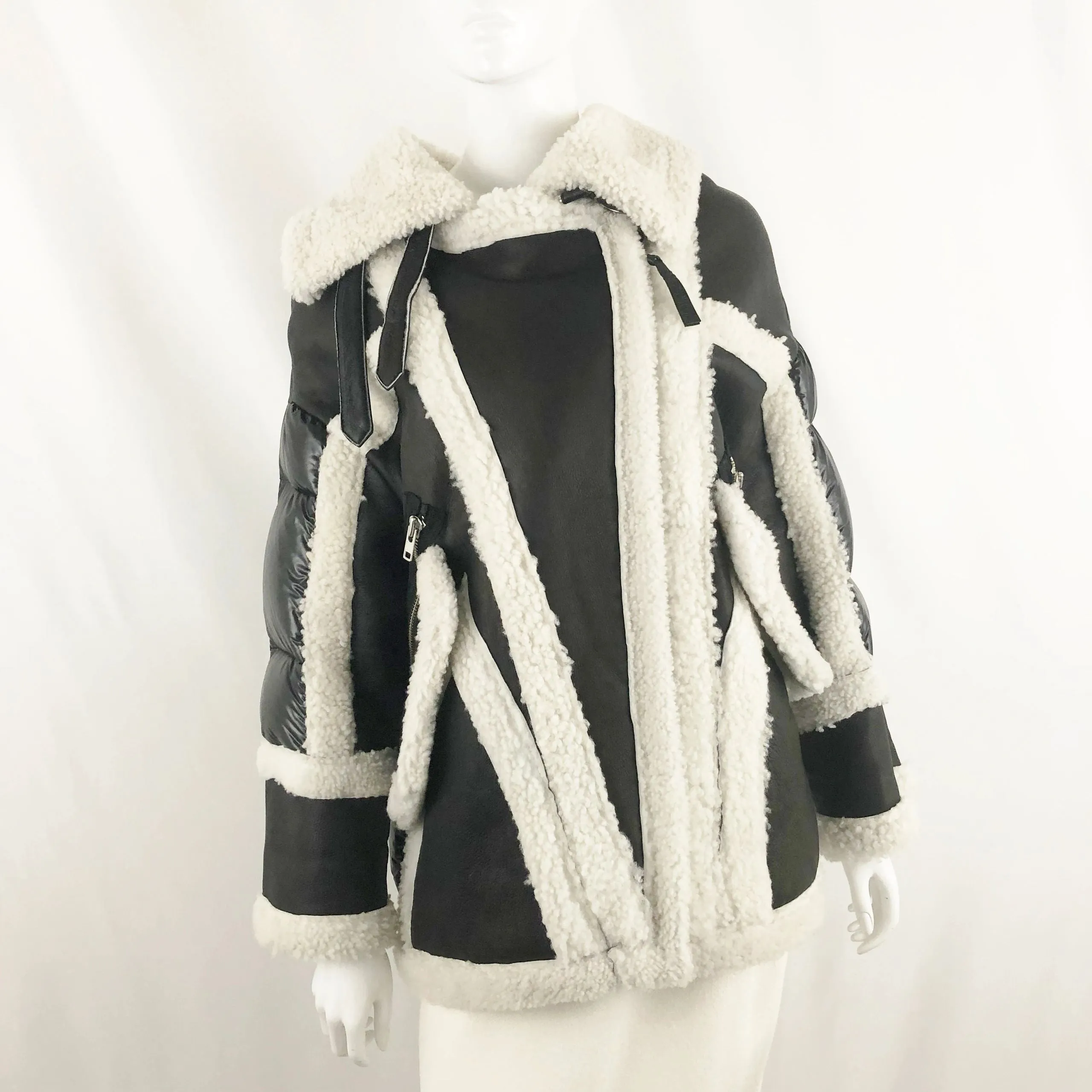 NEW Nicole Benisti Shearling Puffer Jacket Size S