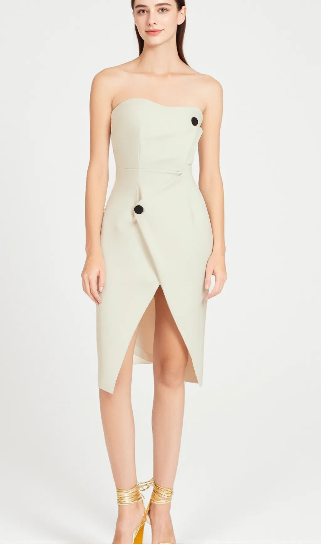 Noele white off-shoulder midi dress