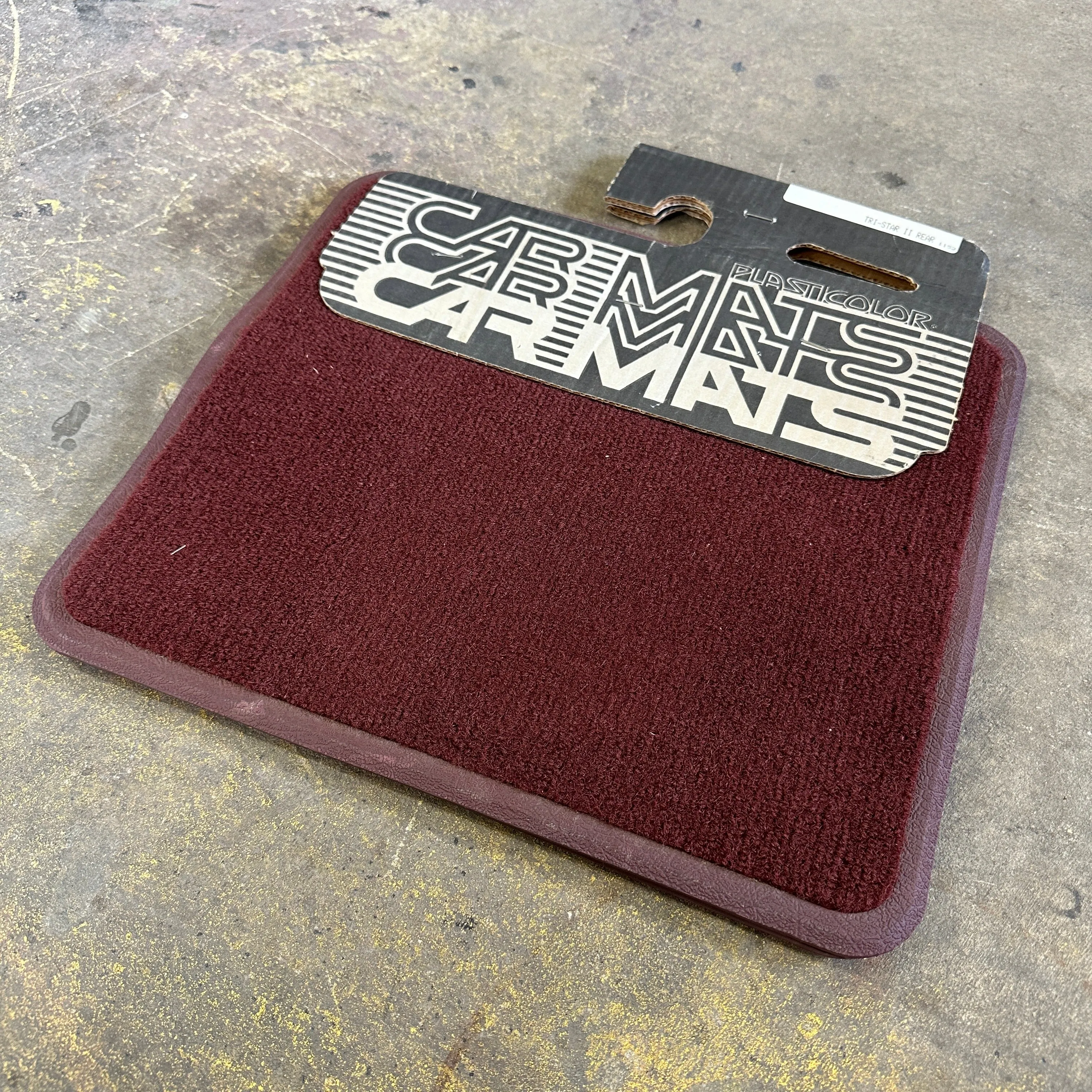 NOS "Tri-Star" Carpet/Rubber Rear Floor Mats - Plasticolor