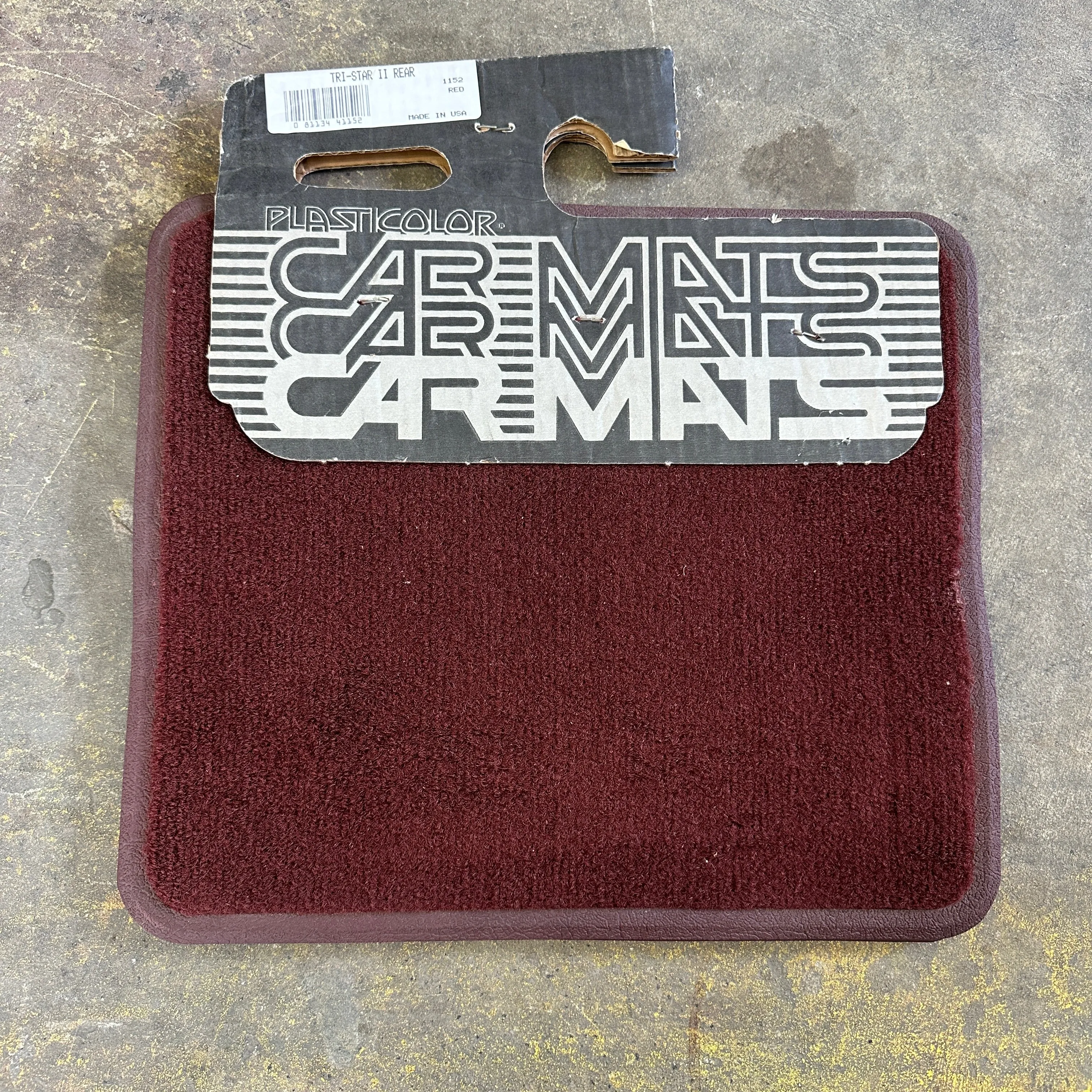NOS "Tri-Star" Carpet/Rubber Rear Floor Mats - Plasticolor