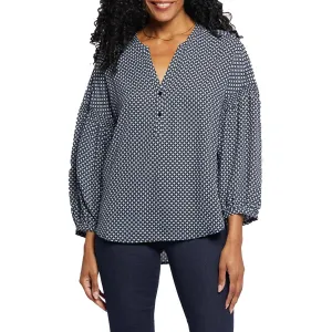 NYDJ Womens Paulina Printed  Peasant Top