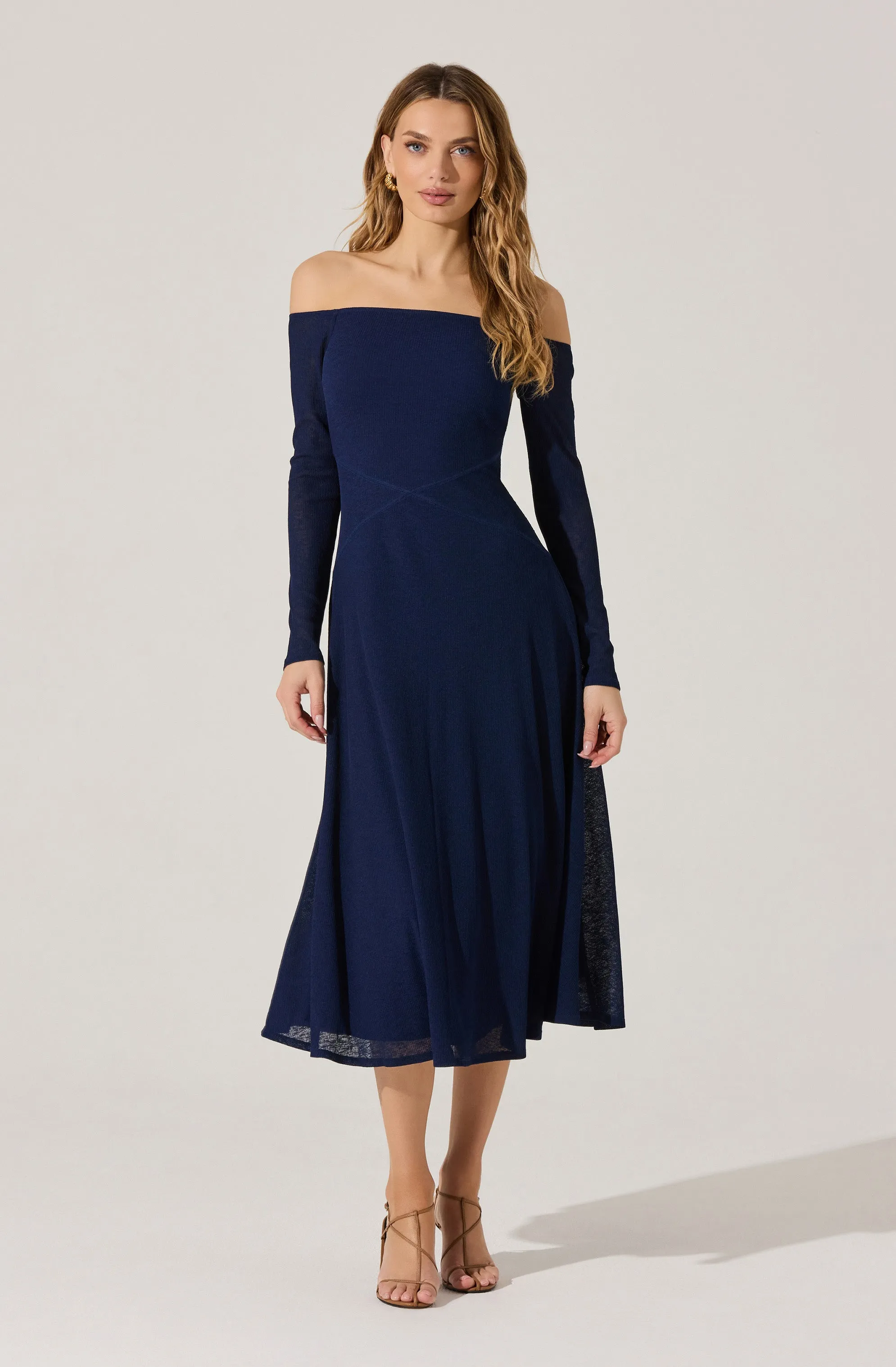 Off Shoulder Midi Dress