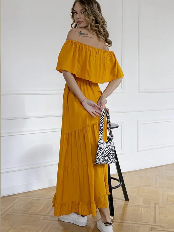 Off Shoulder Sexy White Vintage Elegant Maxi Dresses