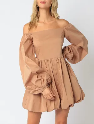 Off the Shoulder A Line Mini Dress