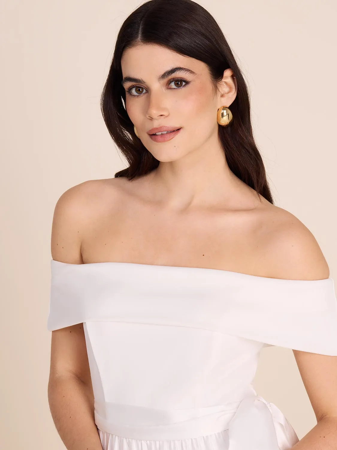 Off-The-Shoulder Midi Dress