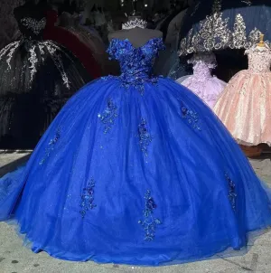 Off the Shoulder Quinceanera Dresses with Appliques