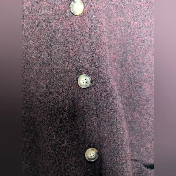 Paige cardigan Alpaca wool sweater burgundy ashe sz L fuzzy cozy oversized