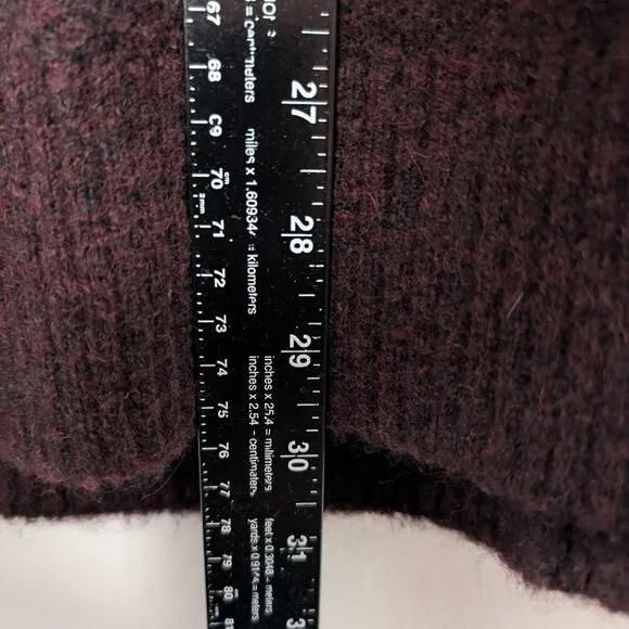 Paige cardigan Alpaca wool sweater burgundy ashe sz L fuzzy cozy oversized