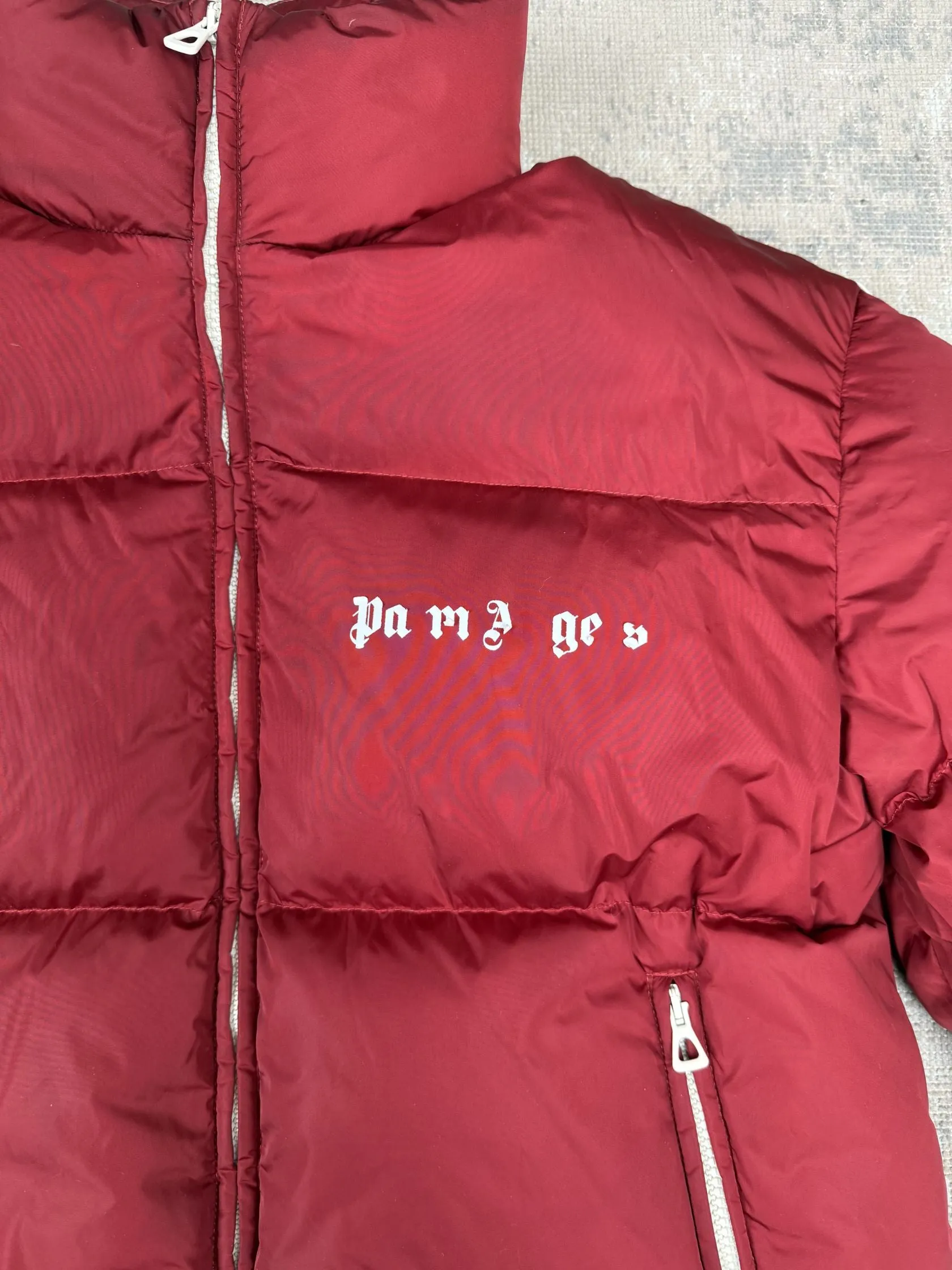 Palm Angels Track Puffer Jacket- Red