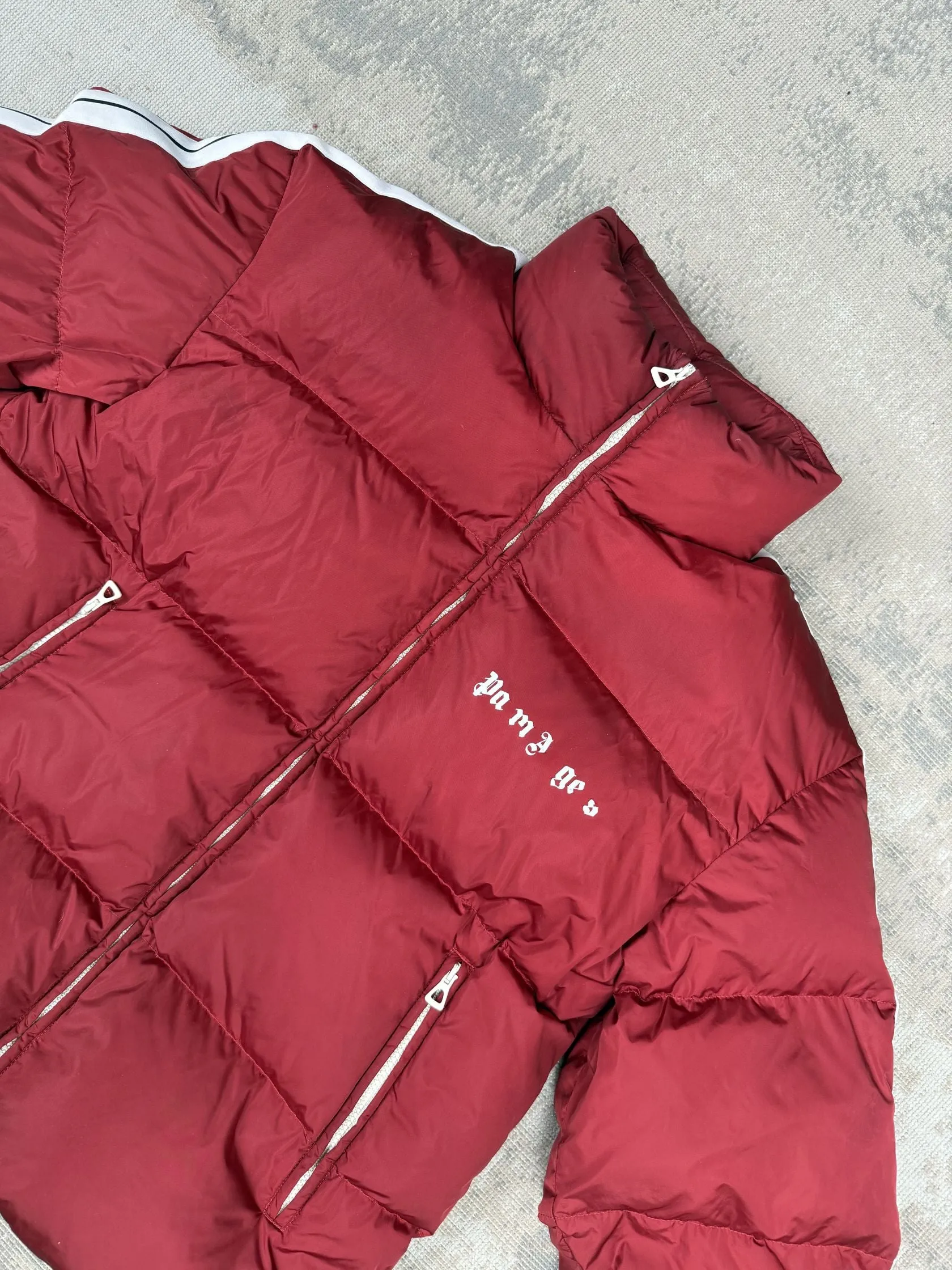 Palm Angels Track Puffer Jacket- Red