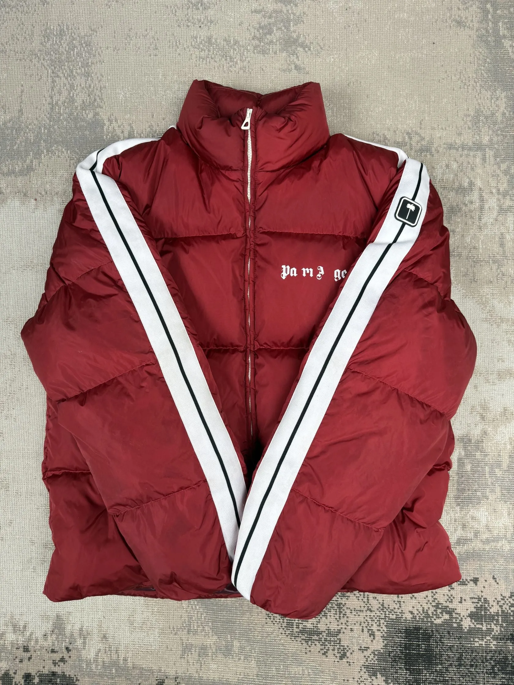 Palm Angels Track Puffer Jacket- Red