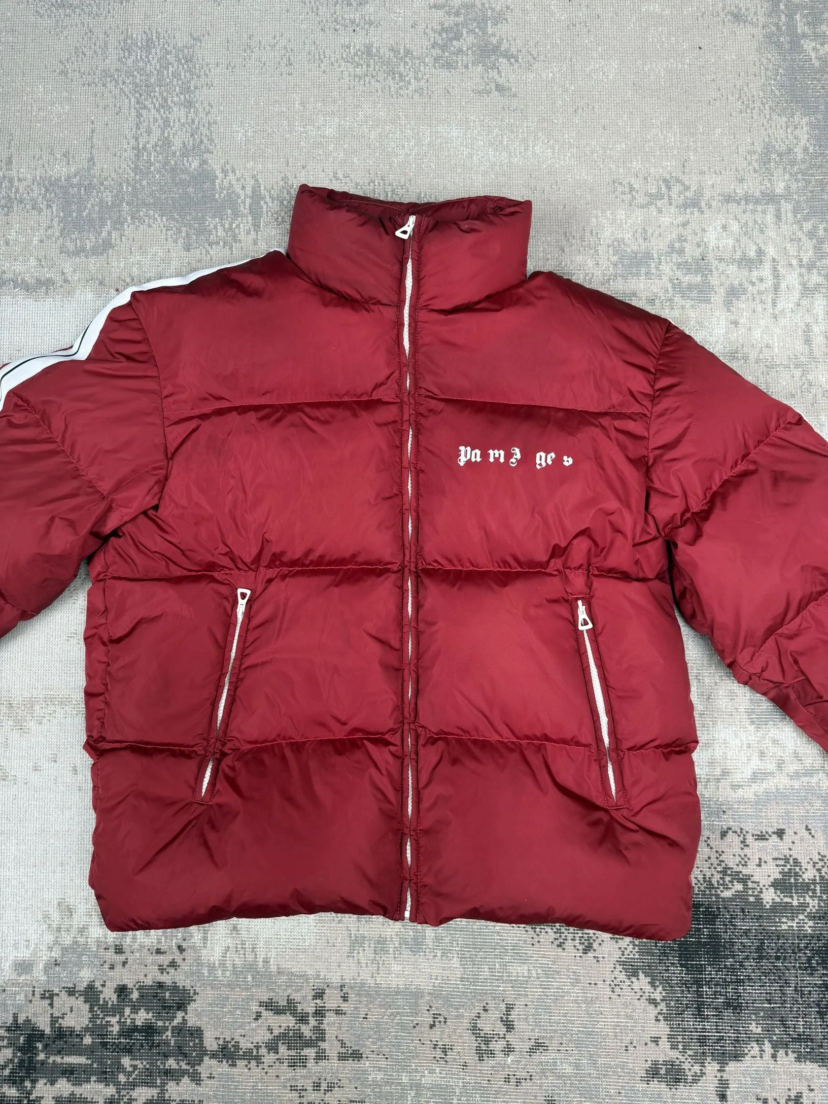 Palm Angels Track Puffer Jacket- Red