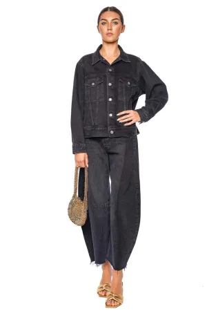 Pieced Horseshoe Stout Wide Leg Jean