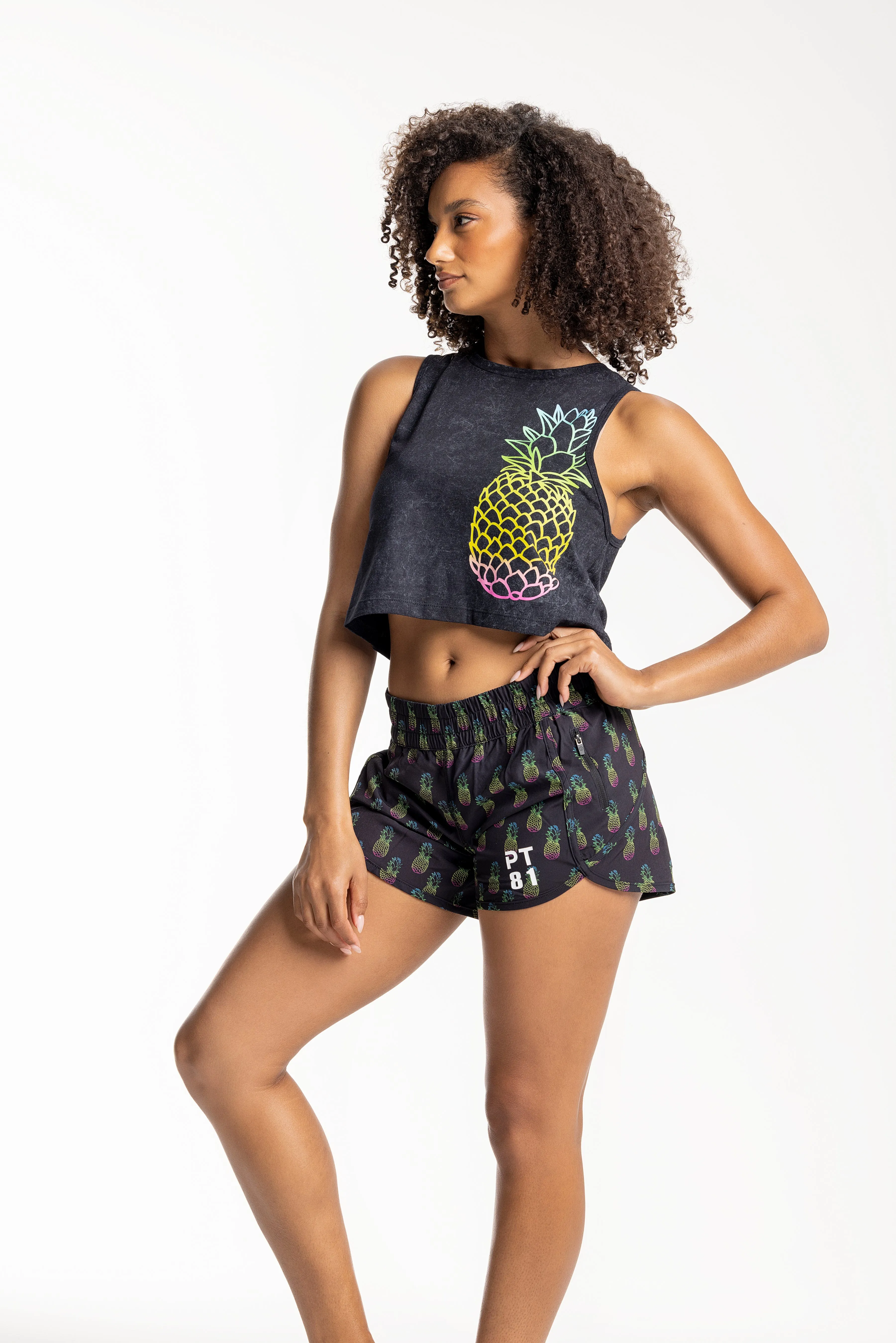Pineapple Print Crop Muscle Tank