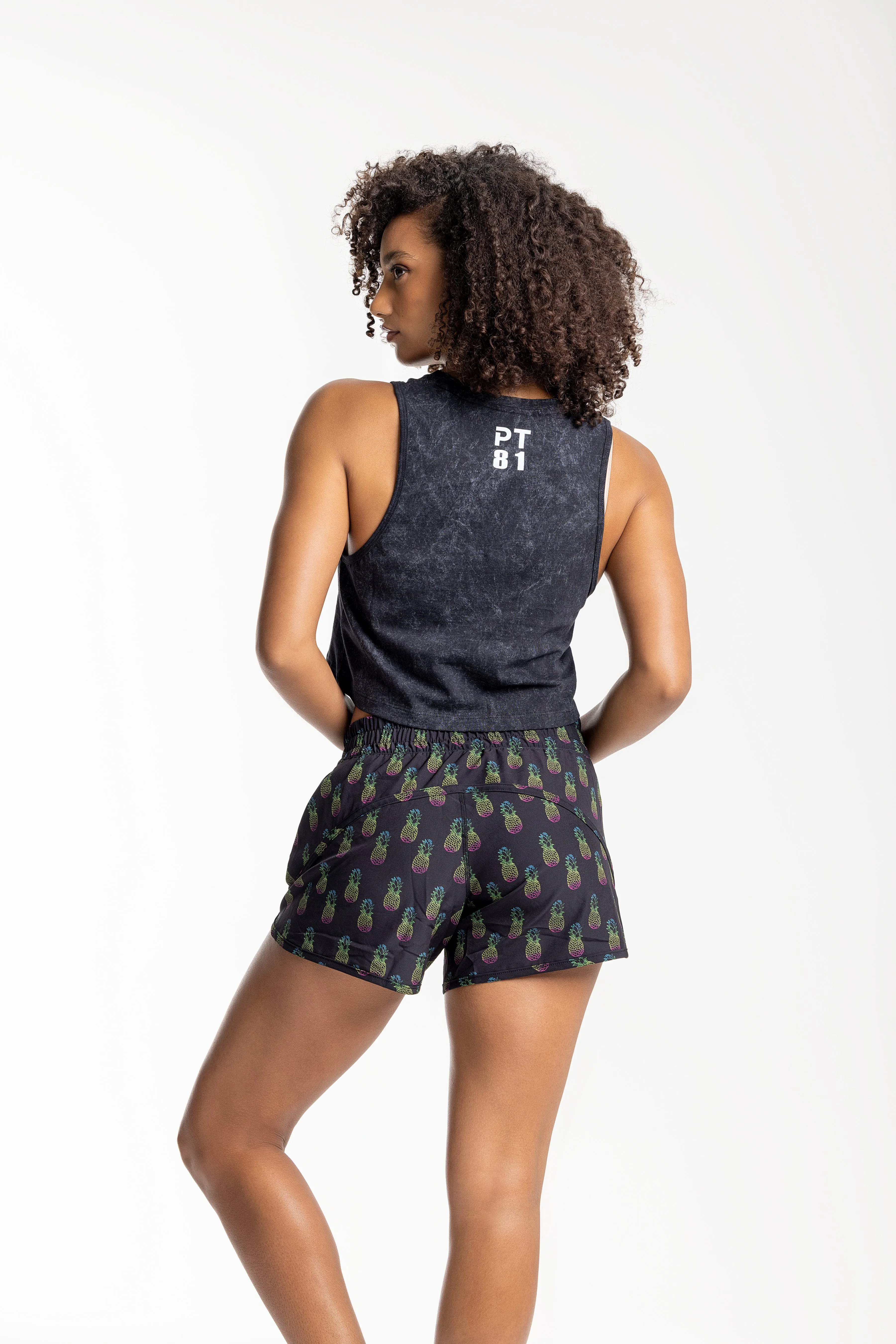 Pineapple Print Crop Muscle Tank