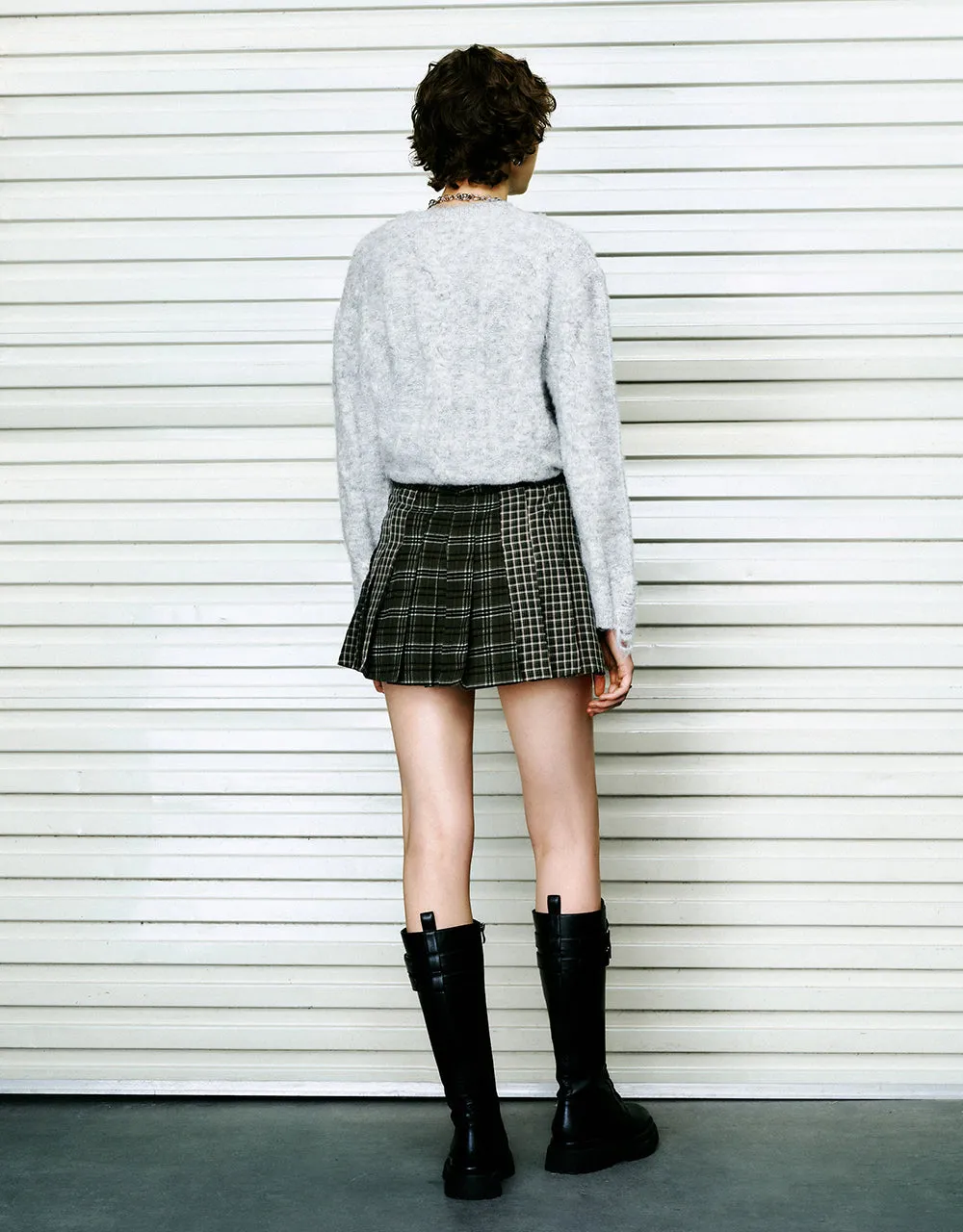 Plaid Mini A-Line Skirt
