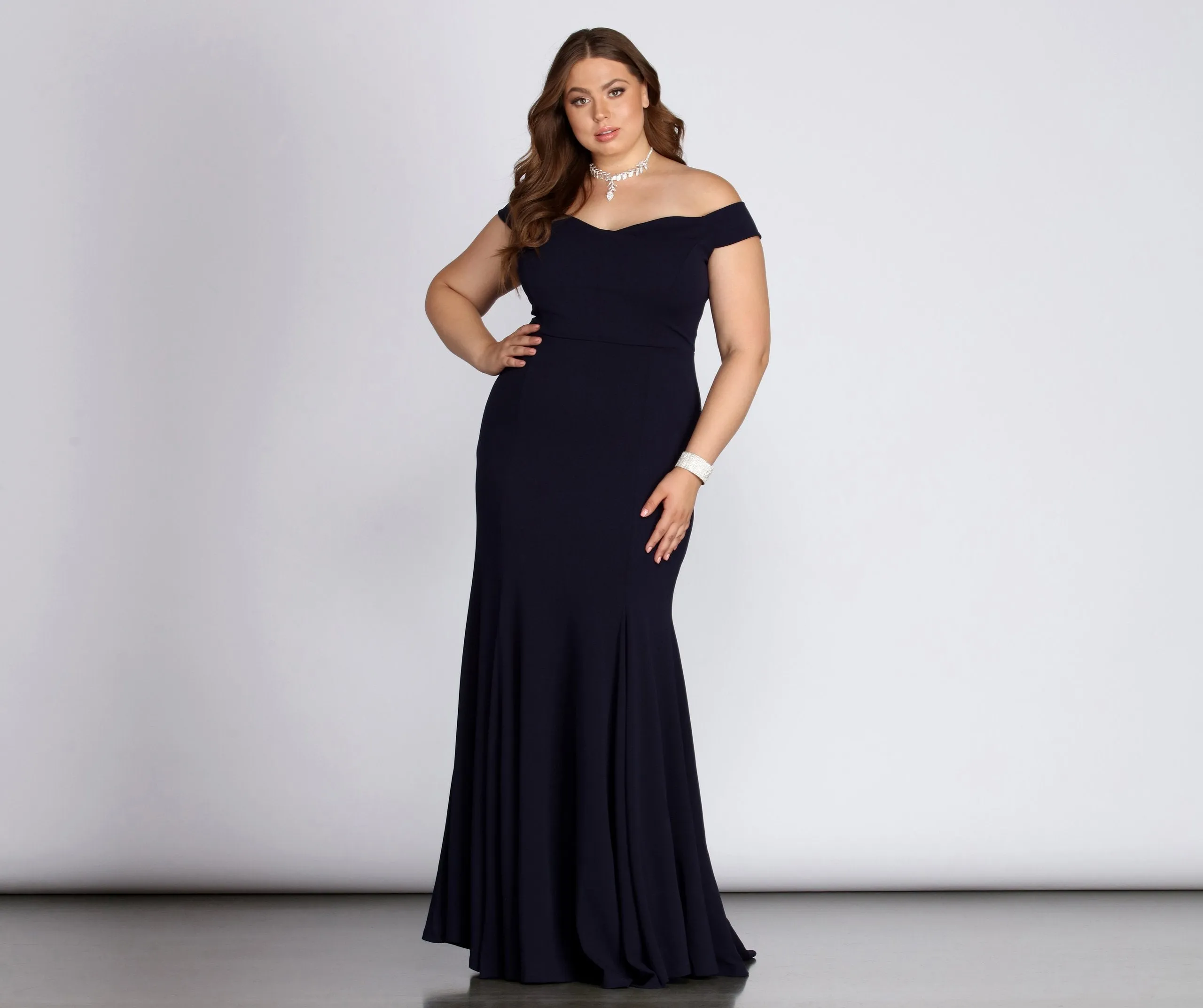Plus Briar Formal Charming Off The Shoulder Dress