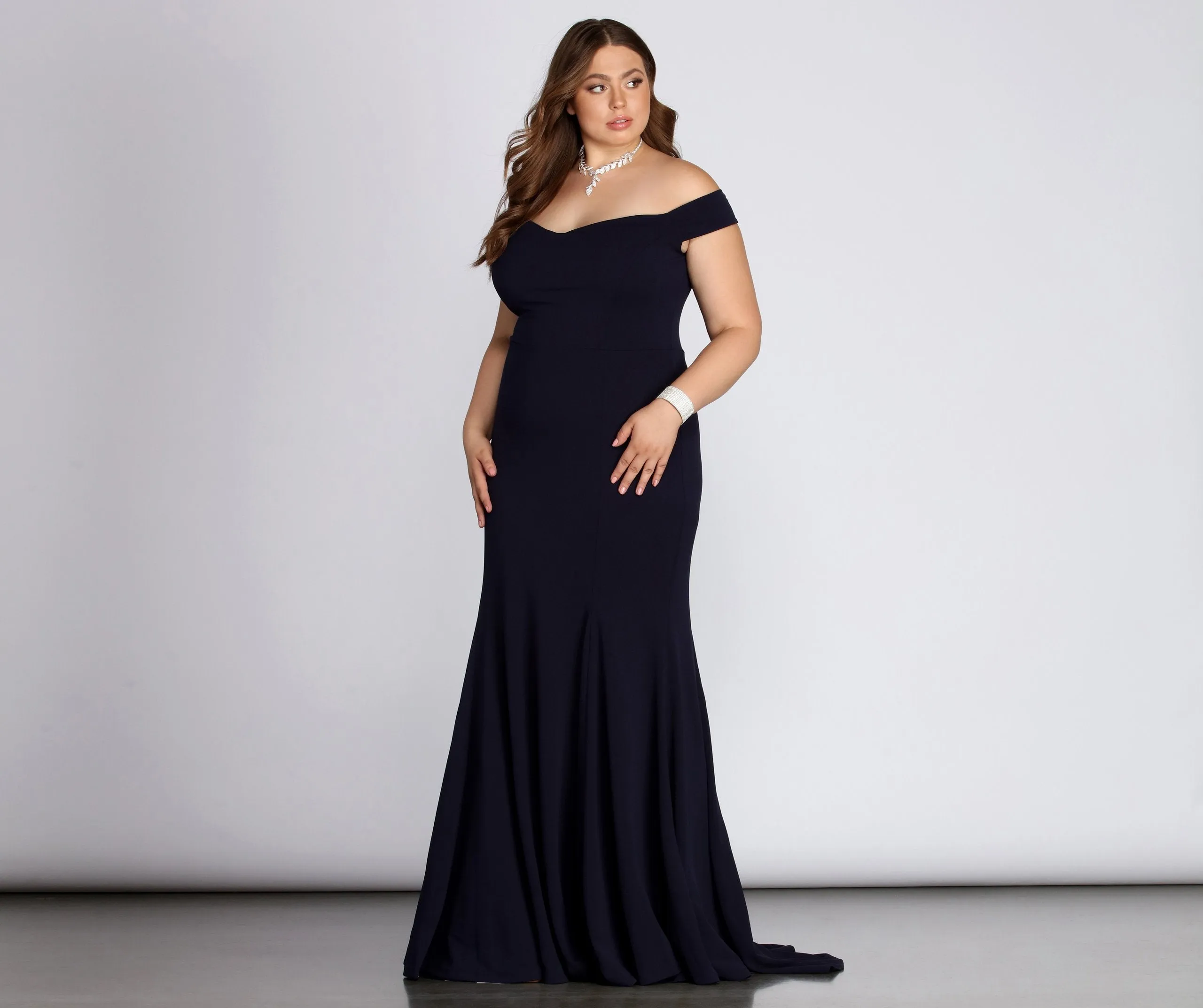 Plus Briar Formal Charming Off The Shoulder Dress