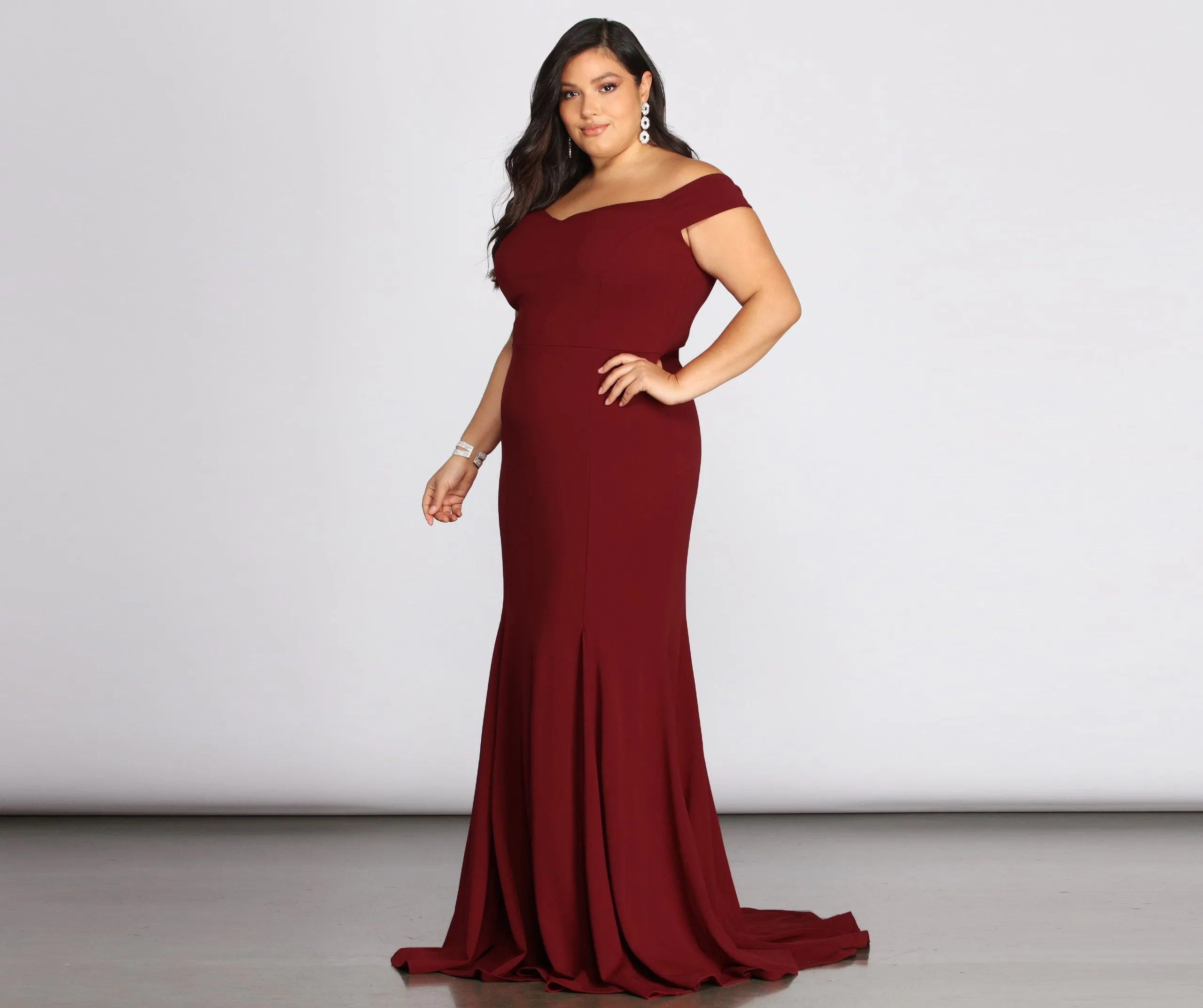 Plus Briar Formal Charming Off The Shoulder Dress