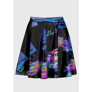 Plus Size Vaporwave Aesthetic Glitchcore Anime Skirt