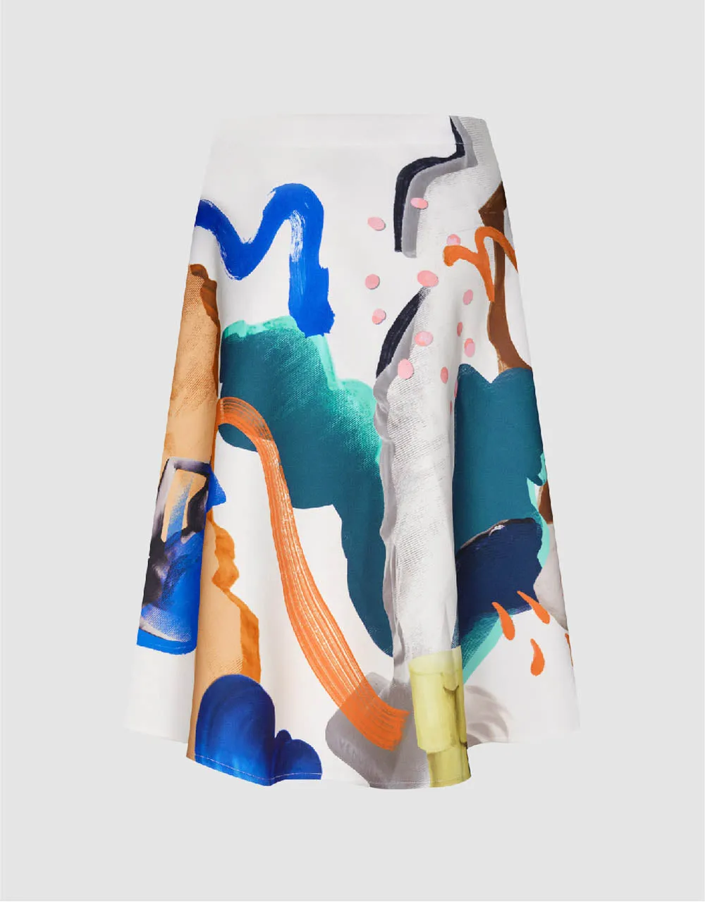 Printed Midi A-Line Skirt