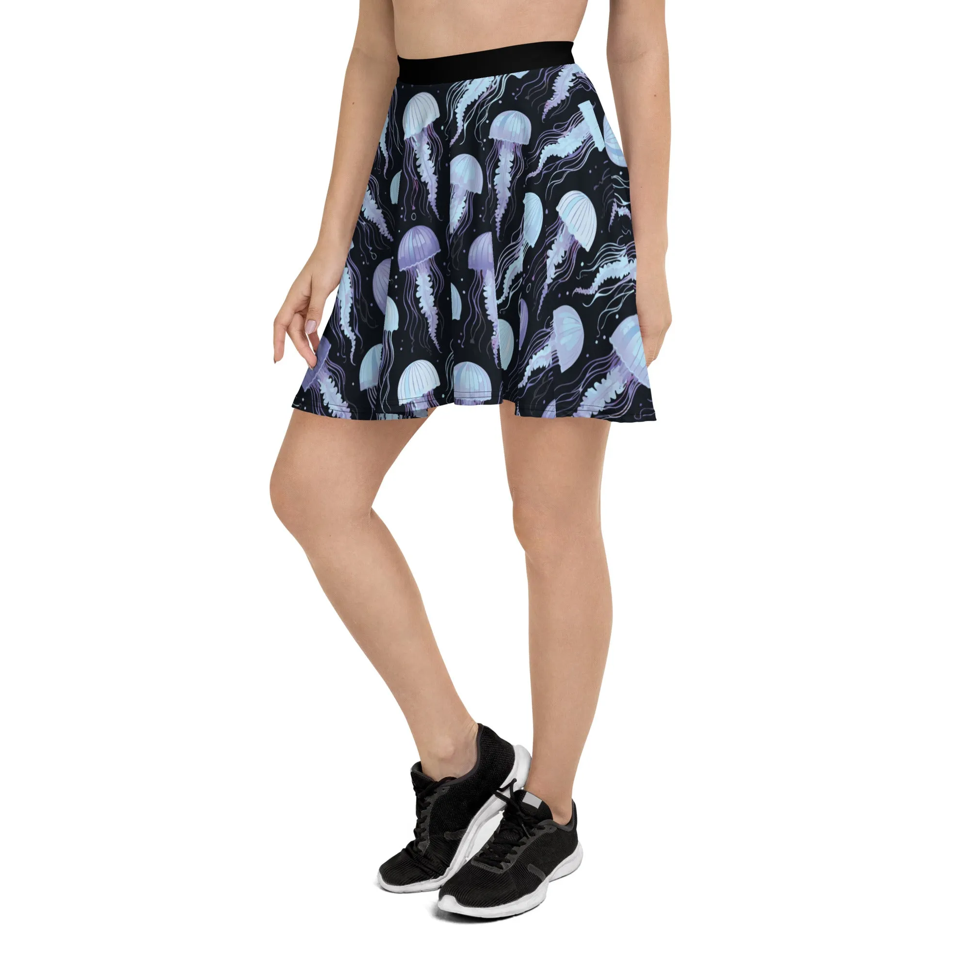 Purple Jellyfish Patterned | Skater Skirt