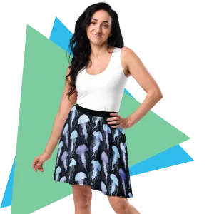 Purple Jellyfish Patterned | Skater Skirt