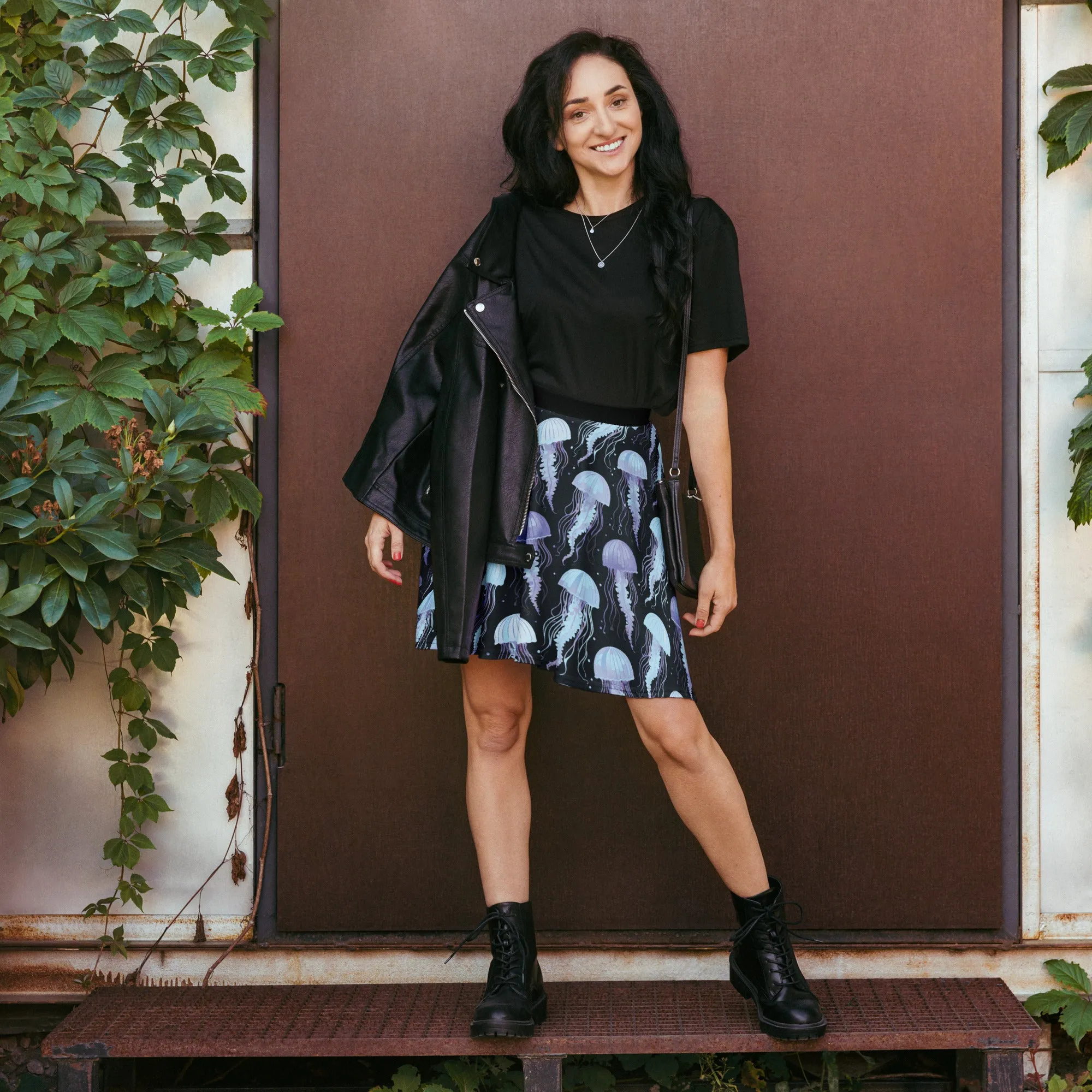 Purple Jellyfish Patterned | Skater Skirt