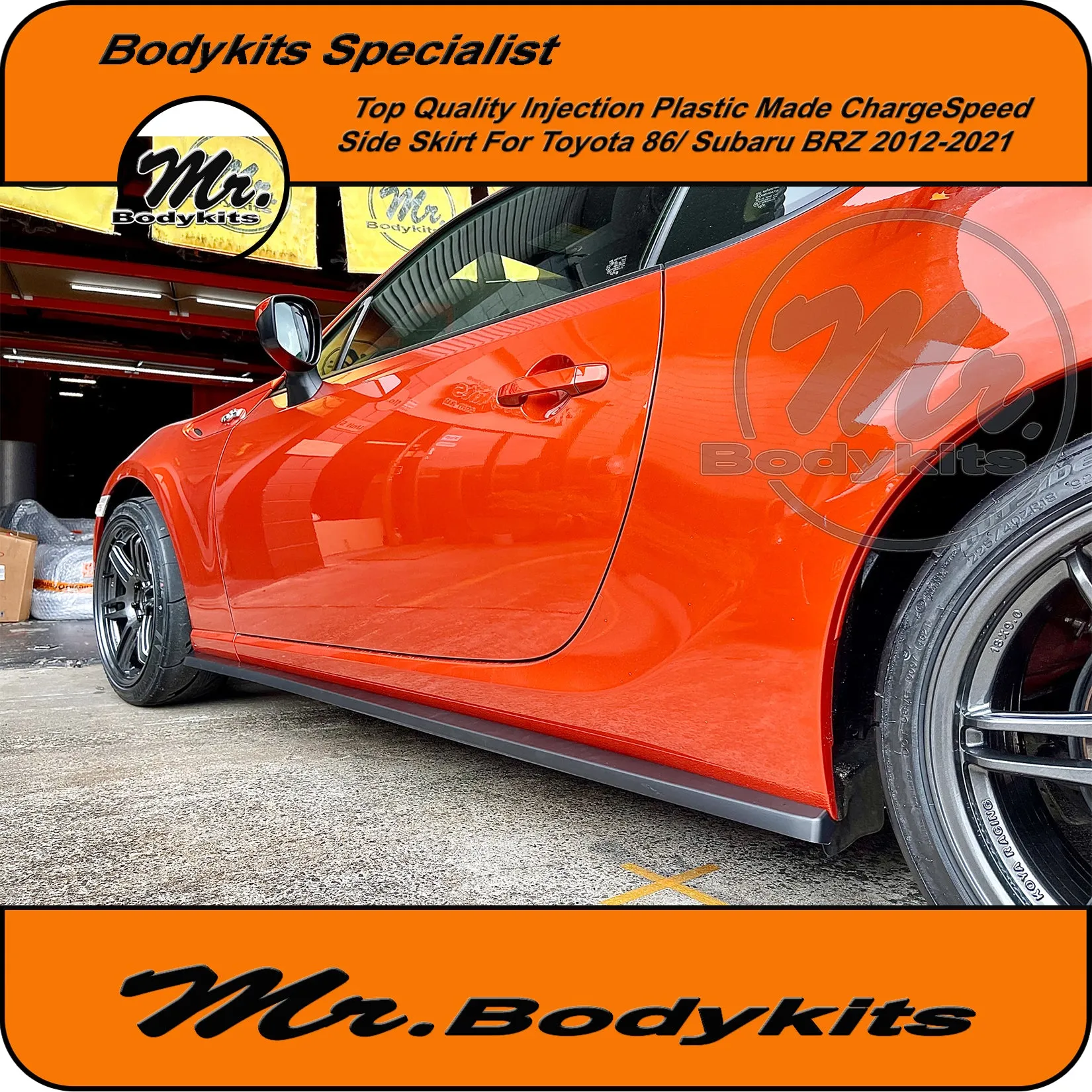 Quality Plastic Made Charge-Speed CS side skirt For Toyota 86 / Subaru BRZ 2012-2020