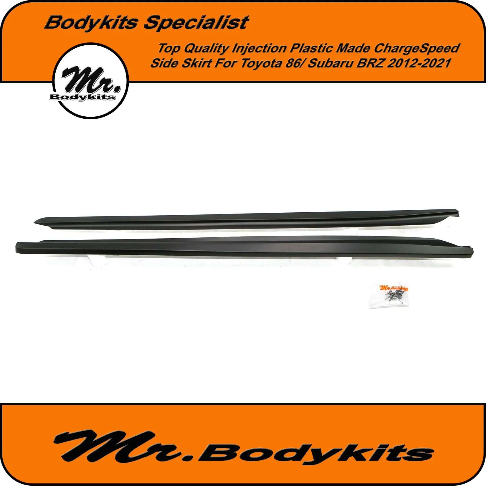 Quality Plastic Made Charge-Speed CS side skirt For Toyota 86 / Subaru BRZ 2012-2020