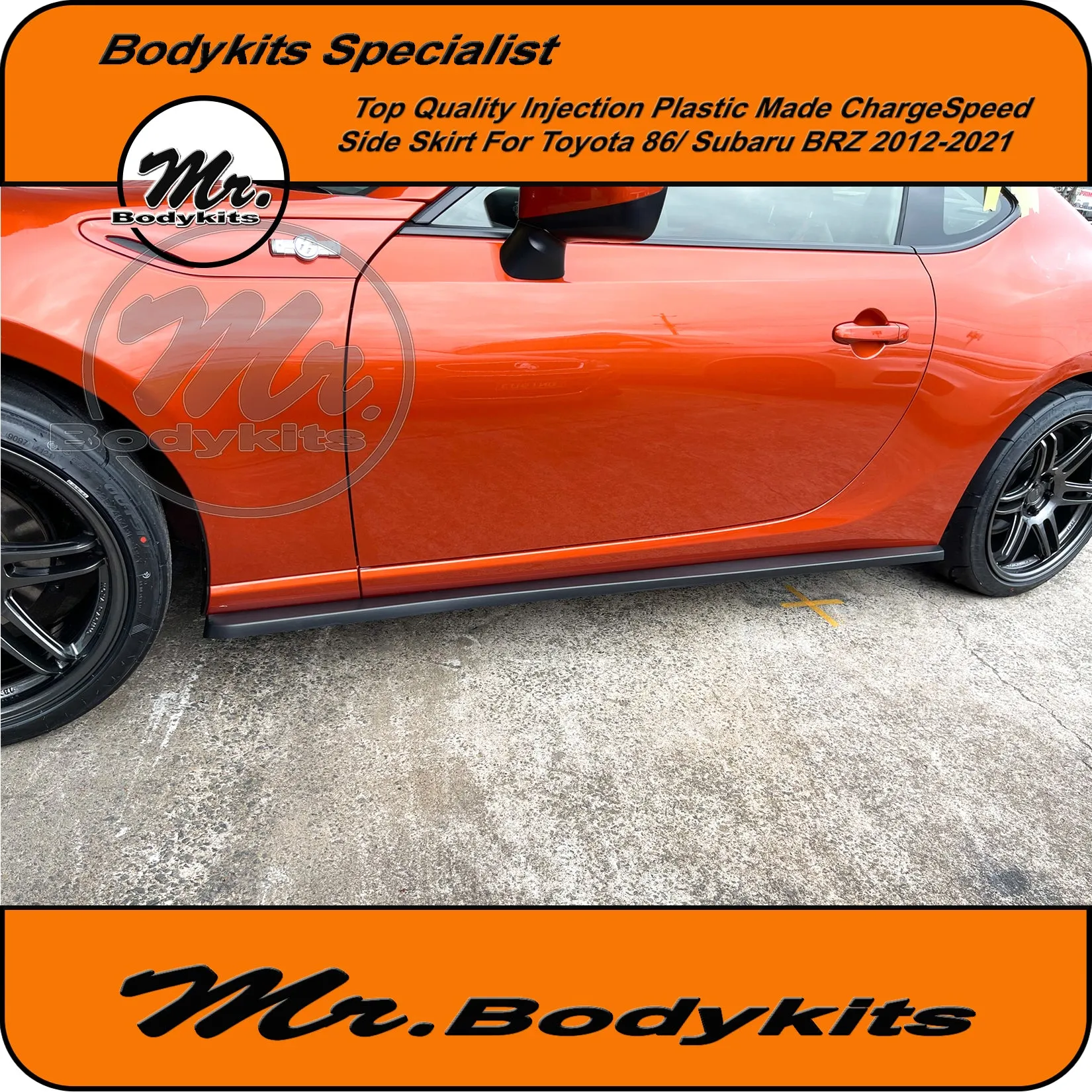Quality Plastic Made Charge-Speed CS side skirt For Toyota 86 / Subaru BRZ 2012-2020