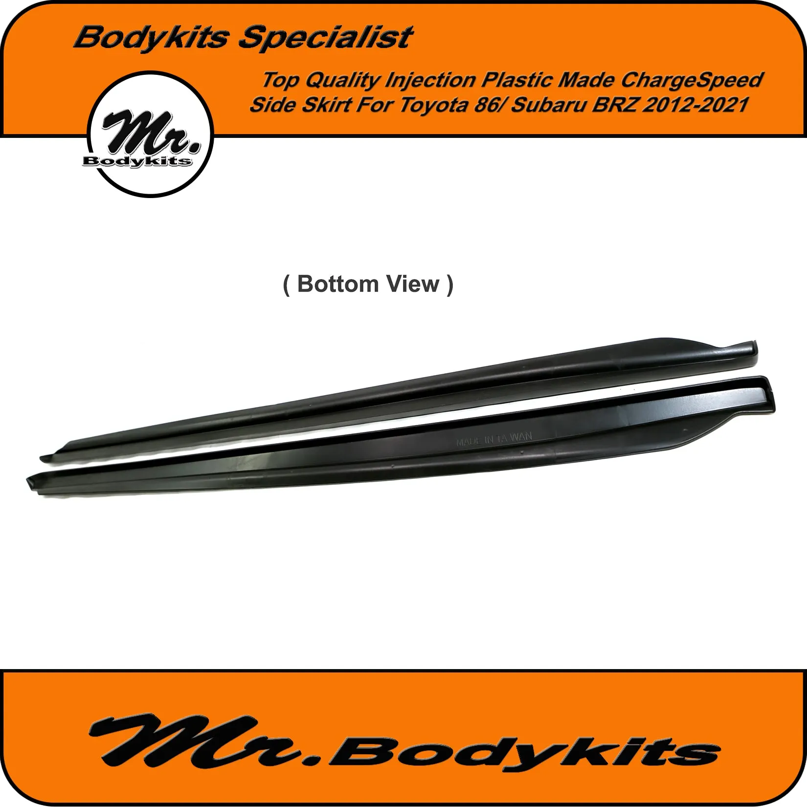 Quality Plastic Made Charge-Speed CS side skirt For Toyota 86 / Subaru BRZ 2012-2020