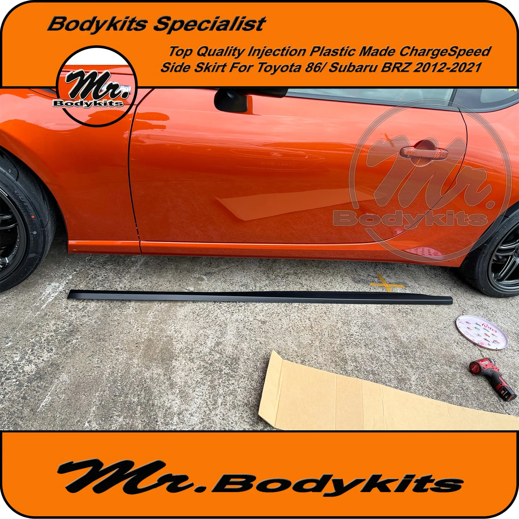 Quality Plastic Made Charge-Speed CS side skirt For Toyota 86 / Subaru BRZ 2012-2020