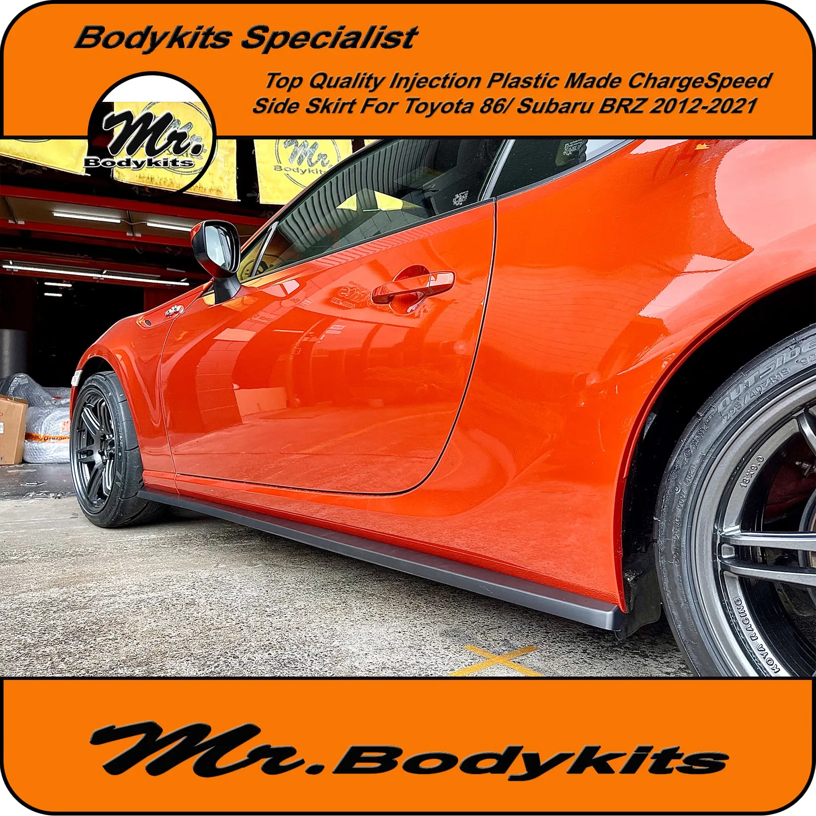 Quality Plastic Made Charge-Speed CS side skirt For Toyota 86 / Subaru BRZ 2012-2020