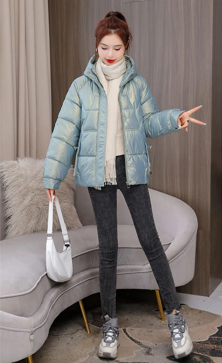 Quilted and Padded Hooded Jacket for Women