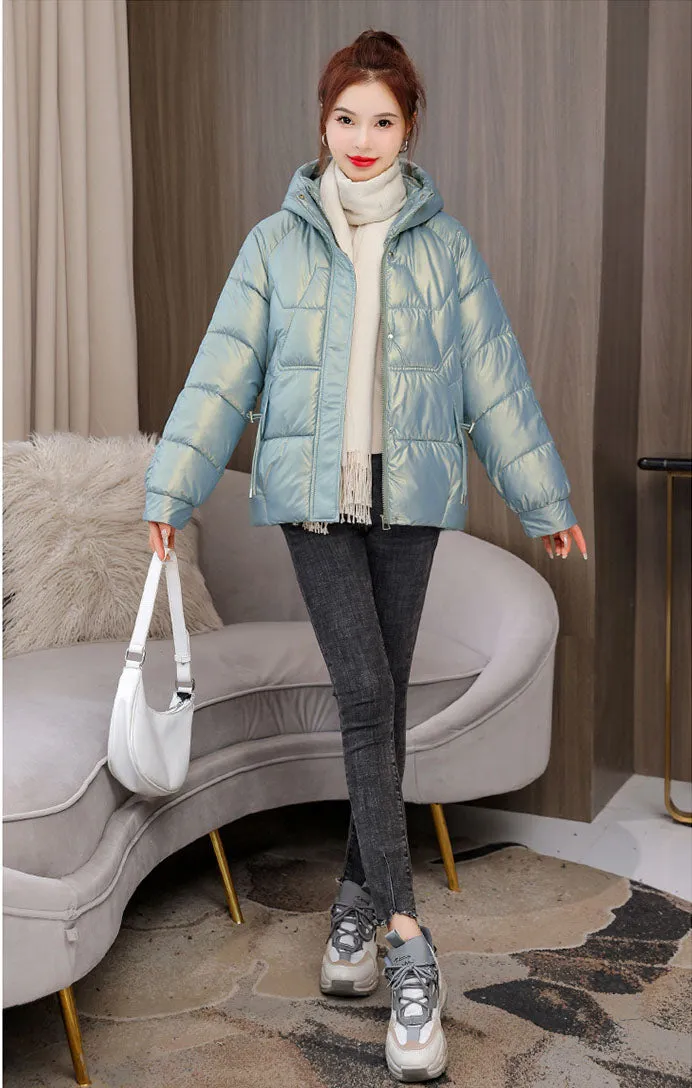 Quilted and Padded Hooded Jacket for Women