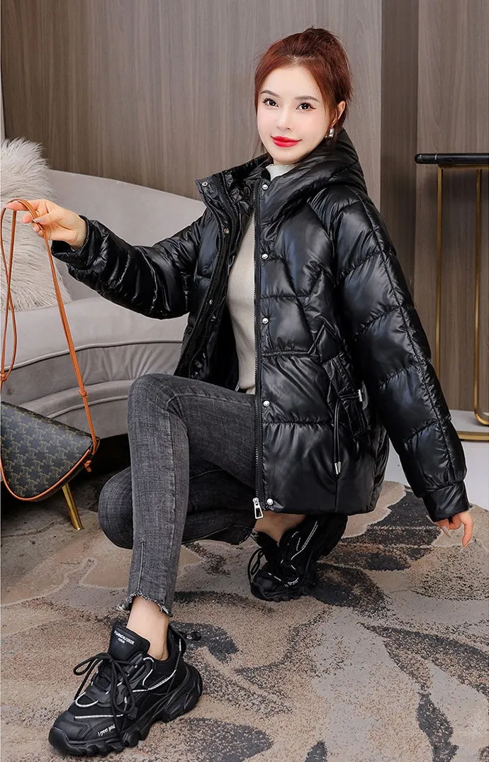 Quilted and Padded Hooded Jacket for Women