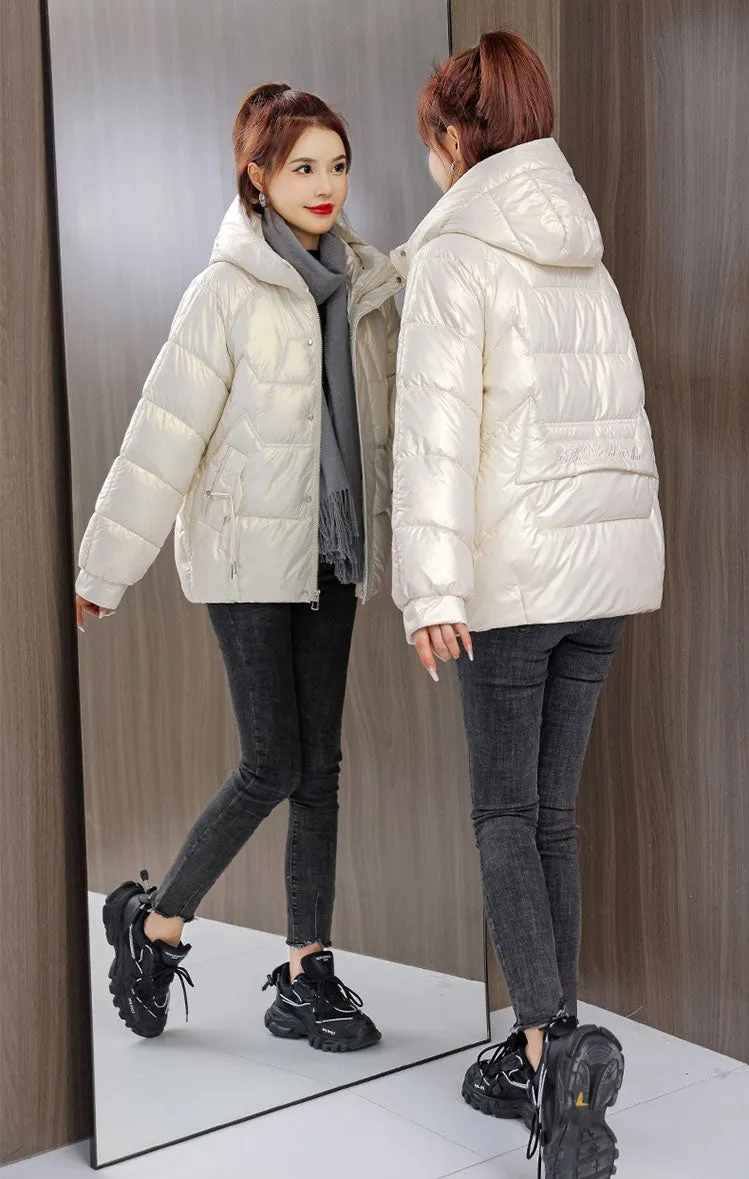 Quilted and Padded Hooded Jacket for Women