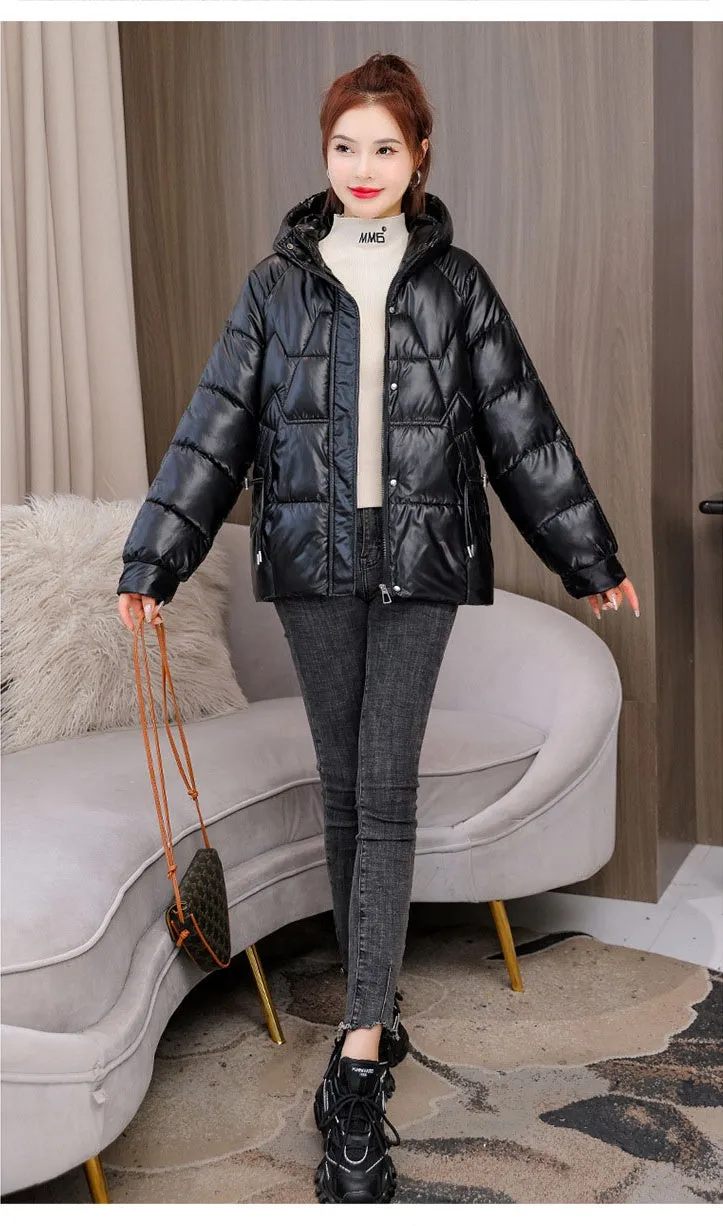 Quilted and Padded Hooded Jacket for Women