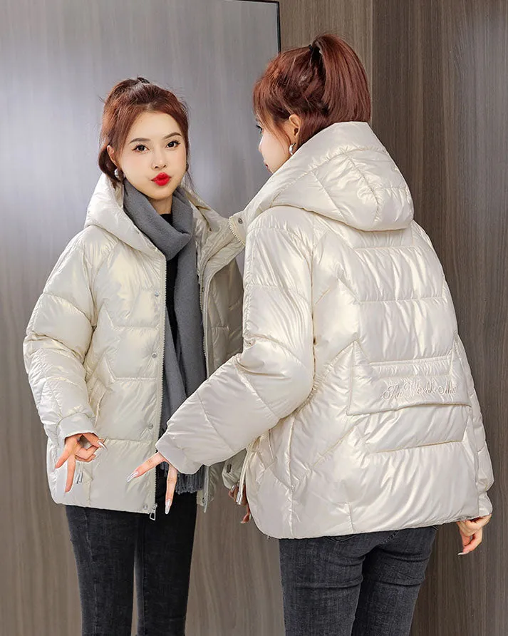 Quilted and Padded Hooded Jacket for Women