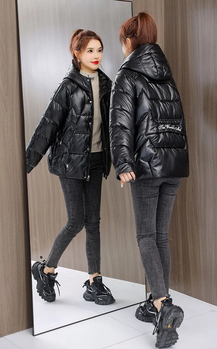 Quilted and Padded Hooded Jacket for Women