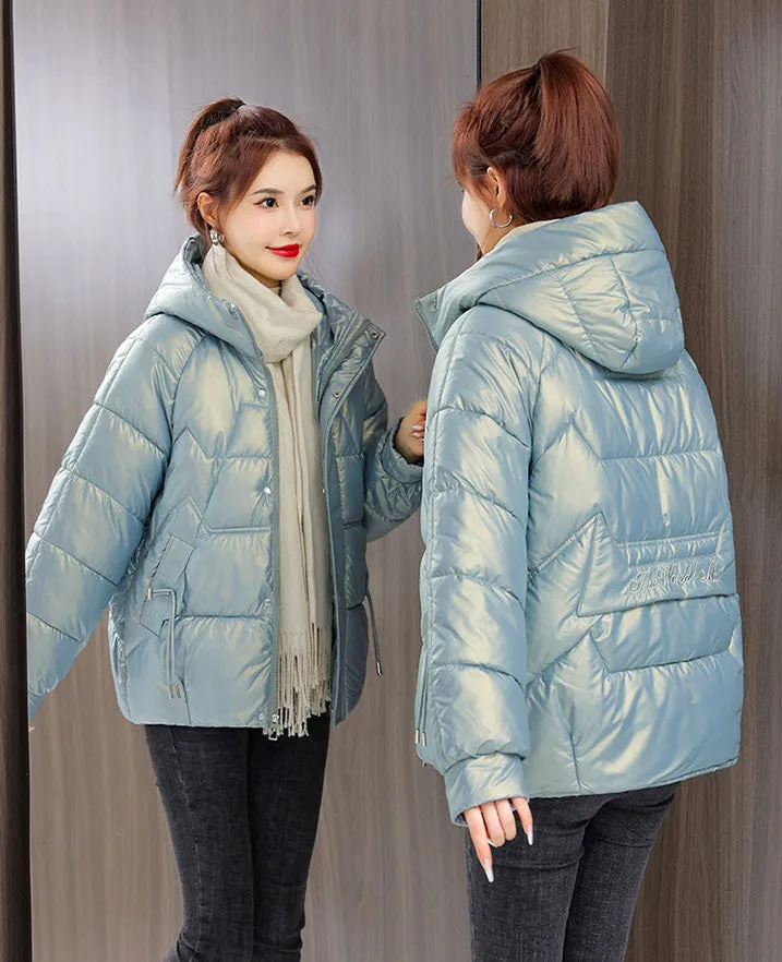 Quilted and Padded Hooded Jacket for Women
