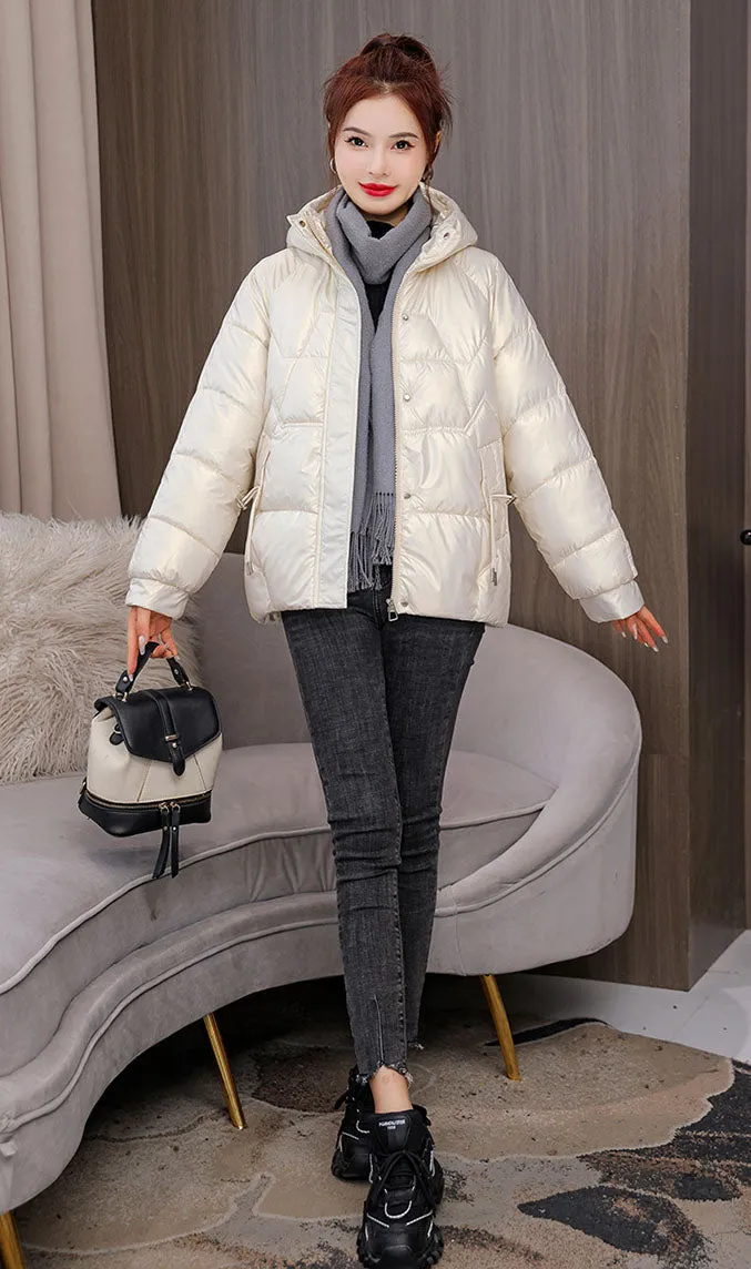 Quilted and Padded Hooded Jacket for Women