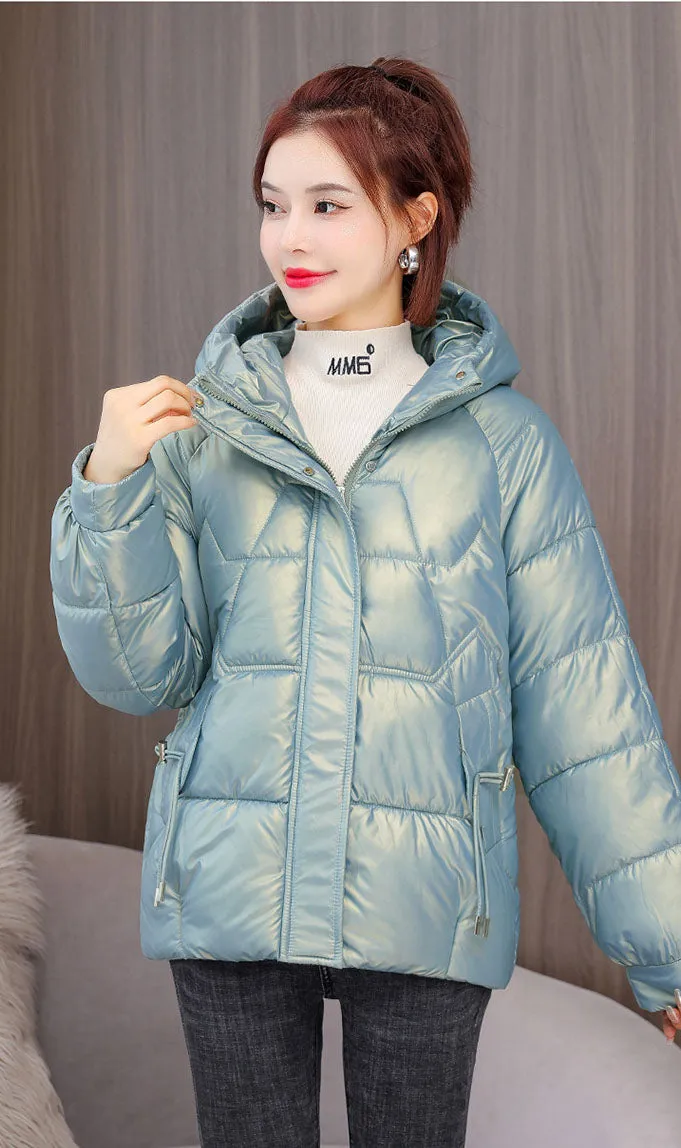 Quilted and Padded Hooded Jacket for Women