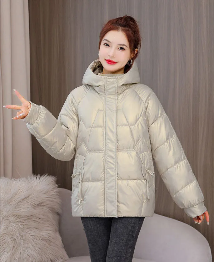 Quilted and Padded Hooded Jacket for Women
