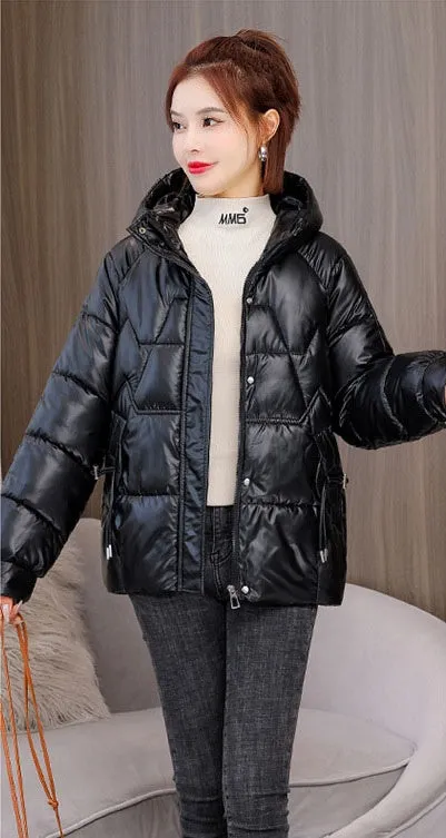 Quilted and Padded Hooded Jacket for Women
